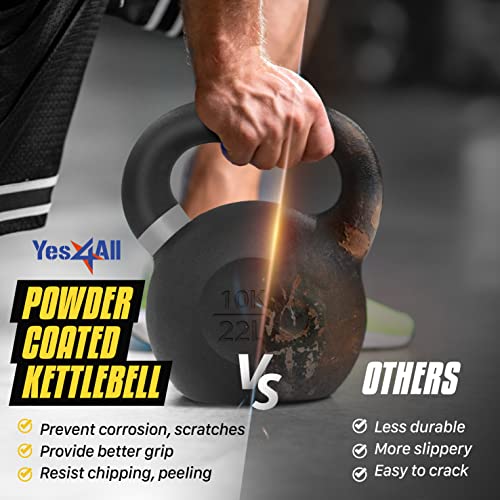 32kg/71lbs Powder Coated Kettlebell - Wide Handles – Ideal for Strength Training & Conditioning