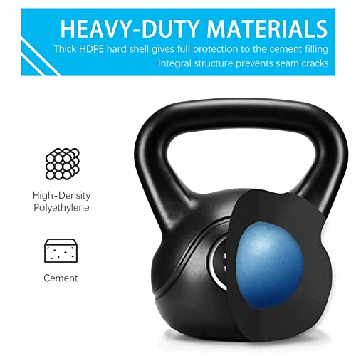 Yaheetech 35lbs Kettlebell Weights, Men & Women Home Gym Kettle Bell Exercise & Fitness Equipment w/Wide Flat Base & Textured Grip for Strength Training