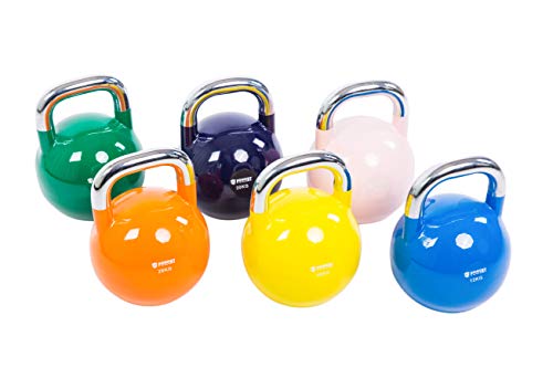 POWERT Competition Kettlebell|Premium Quality Coated Steel|Ergonomic Design|Great for Weight Lifting Workout & Core Strength Training& Muscle Building|Color Coded (H-28Kg)