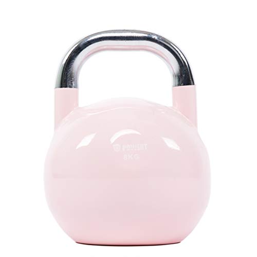 POWERT Competition Kettlebell|Premium Quality Coated Steel|Ergonomic Design|Great for Weight Lifting Workout & Core Strength Training& Muscle Building|Color Coded (8 KG)