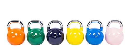 POWERT Competition Kettlebell|Premium Quality Coated Steel|Ergonomic Design|Great for Weight Lifting Workout & Core Strength Training& Muscle Building|Color Coded (8 KG)