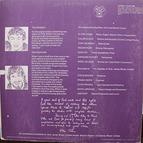 Elton John - Empty Sky Vinyl Record