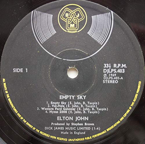 Elton John - Empty Sky Vinyl Record