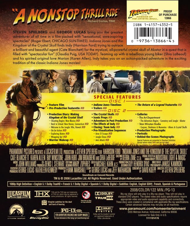 Indiana Jones and the Kingdom of the Crystal Skull [Blu-ray]