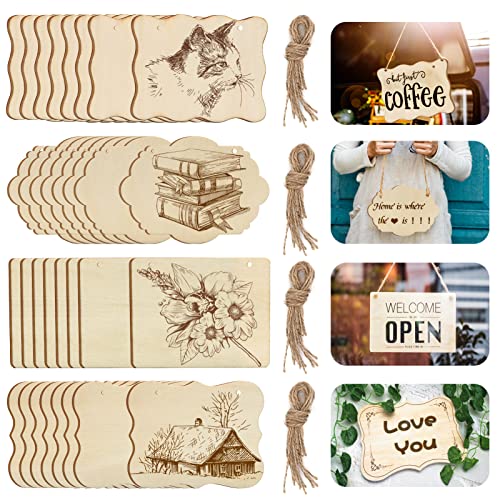 32pcs Unfinished Wood Ornaments for DIY Crafts & Decor