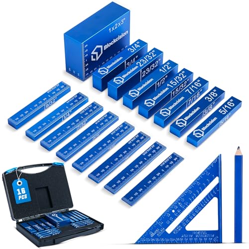 16-Piece Precision Woodworking Setup Blocks & Bars Kit
