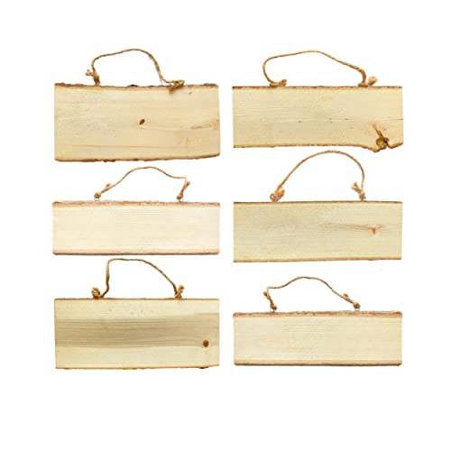 6-Piece Wooden Basswood Rectangle Plaques for DIY Crafts