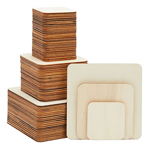 70 Unfinished Wood Squares for Crafts, Wood Burning