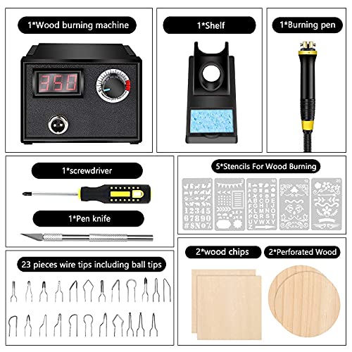 Pyrography Kit with Wood Burner Tool and Tips