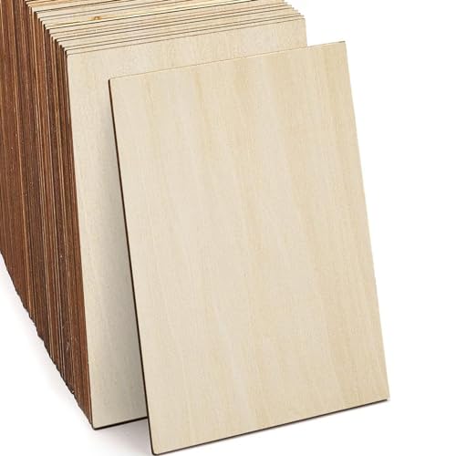 30 Pack Basswood Rectangular Thin Plywood for DIY Crafts