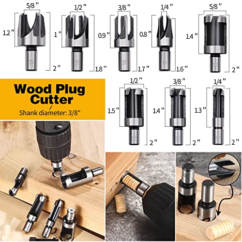 23pc Woodworking Chamfer Tool Set, Including Drill Bits