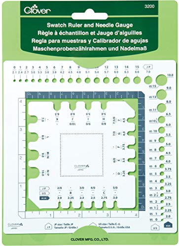 Clover Swatch Ruler and Needle Gauge - White