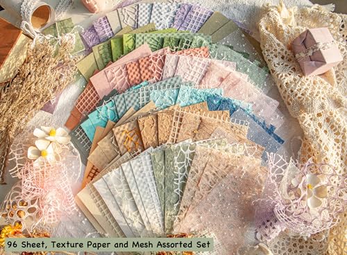 Assorted Scrapbook Paper and Mesh Fabric Set - 6 Pack