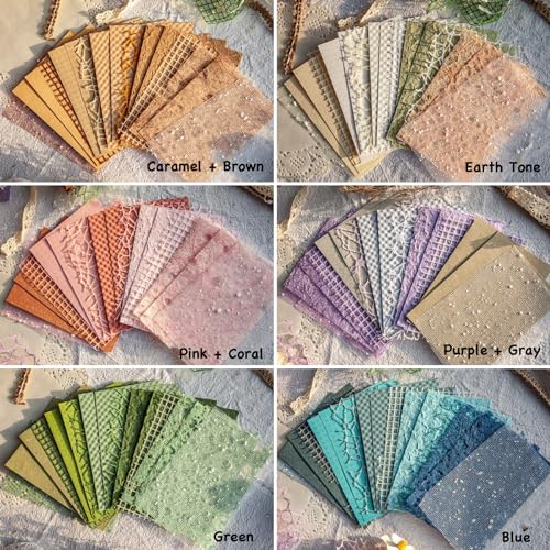 Assorted Scrapbook Paper and Mesh Fabric Set - 6 Pack