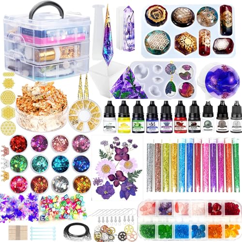 Beginner Resin Mold Kit - 125pcs with Epoxy Supplies