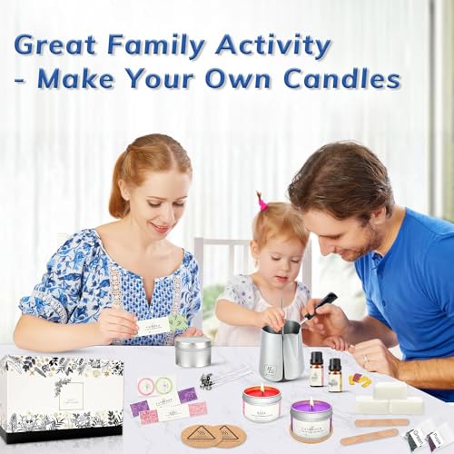 Adult Beginners Candle Making Kit: Soy Wax, Melter, Scents