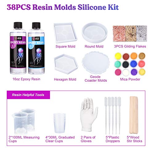 LET'S RESIN DIY Coaster Making Kit, 16oz Starter Set