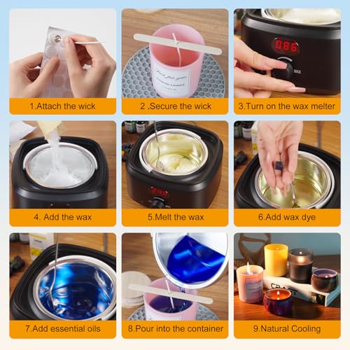 Adults Candle Making Kit, Premium Supplies with Wax Warmer