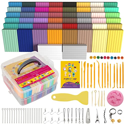 50 Color Polymer Clay DIY Starter Kit for Kids