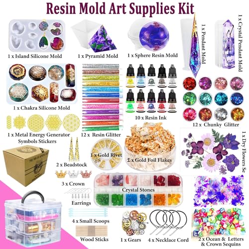 Beginner Resin Mold Kit - 125pcs with Epoxy Supplies
