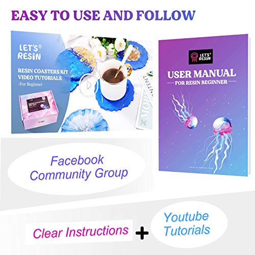 LET'S RESIN DIY Coaster Making Kit, 16oz Starter Set