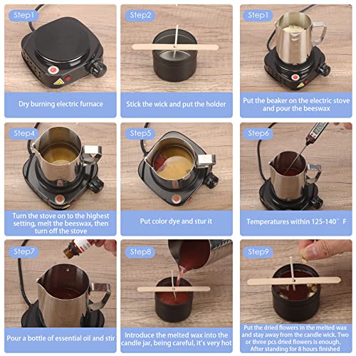 Candle Making Kit with Melter, Supplies, Scents, Dyes