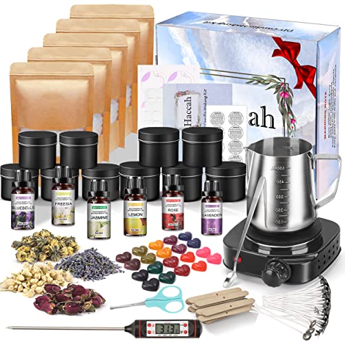 Candle Making Kit with Melter, Supplies, Scents, Dyes
