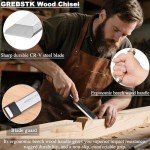 GREBSTK 4-Piece Professional Wood Chisel Set, Chrome Vanadium