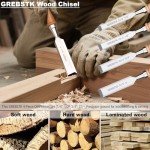 GREBSTK 4-Piece Professional Wood Chisel Set, Chrome Vanadium