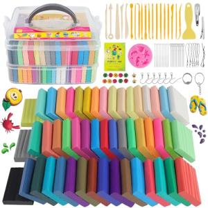 50 Colors Polymer Clay Kit with Sculpting Tools