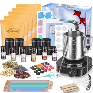 Candle Making Kit with Melter, Supplies, Scents, Dyes