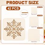 42 Piece Unfinished Wood Square Slices for DIY Crafts
