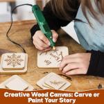 42 Piece Unfinished Wood Square Slices for DIY Crafts