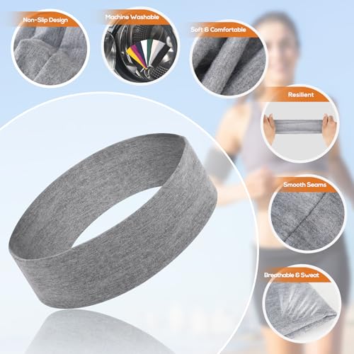 8-Pack Non-Slip Workout Headbands for Women