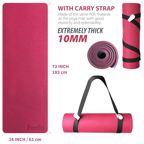Extra Thick Non-Slip Yoga Mat with Strap