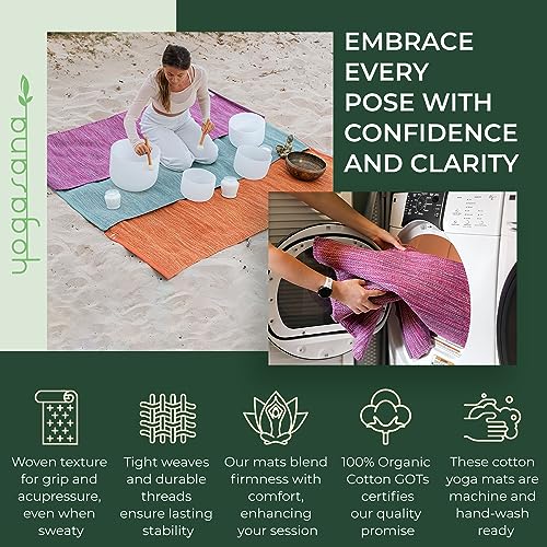 Organic Cotton Non-Slip Yoga Mat - 24x72 Inches