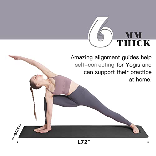 Eco-Friendly Non-Slip Yoga Mat with Alignment Marks