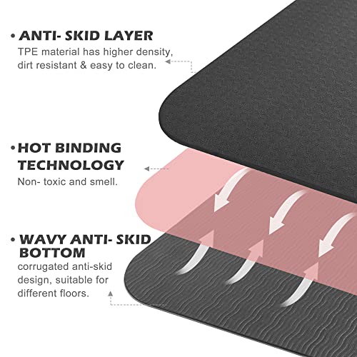 Eco-Friendly Non-Slip Yoga Mat with Alignment Marks
