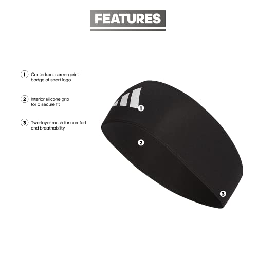 Adidas Alphaskin Wide Fit Sports Headband - Black