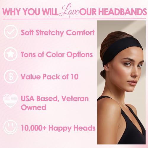 Stylish Non-Slip Headbands for Yoga and Sports