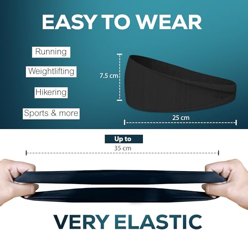 Relix Sports Moisture-Wicking Headband Set of 5