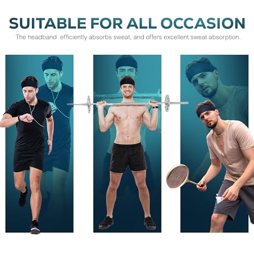 Relix Sports Moisture-Wicking Headband Set of 5