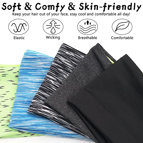 5 Pack Men's Breathable Sports Headbands for Fitness