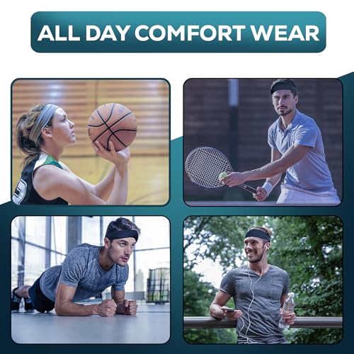 Relix Sports Moisture-Wicking Headband Set of 5