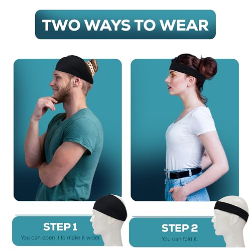 Relix Sports Moisture-Wicking Headband Set of 5