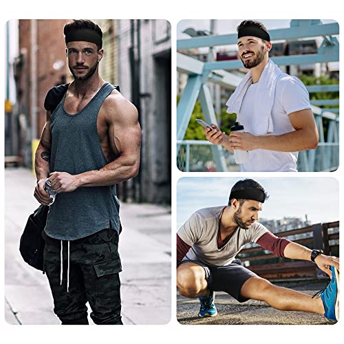 5 Pack Men's Breathable Sports Headbands for Fitness