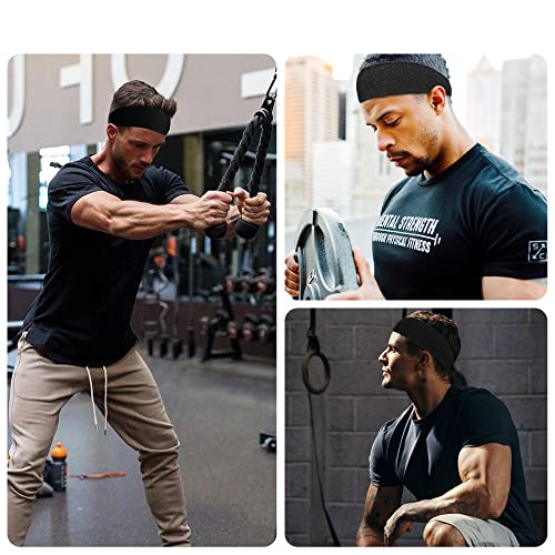 5 Pack Men's Breathable Sports Headbands for Fitness