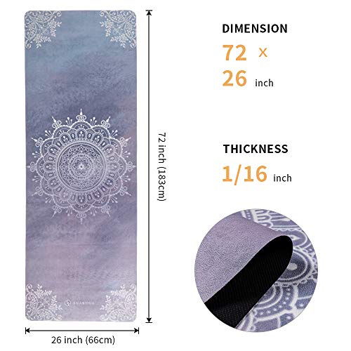 SNAKUGA Non-Slip Travel Yoga Mat with Carry Bag