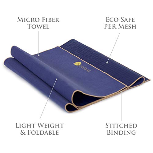 Foldable Travel Yoga Mat with Microfiber Towel