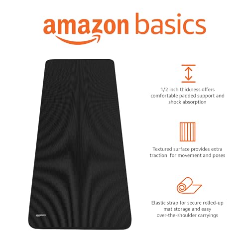 Extra Thick Yoga Mat with Strap - Black